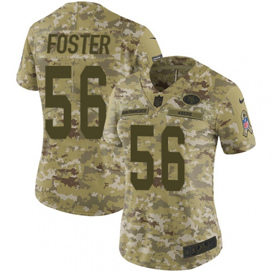 Women's Nike San Francisco 49ers 56 Reuben Foster Limited Camo 2018 Salute to Service NFL Jersey