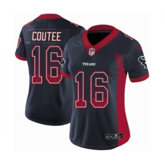 Women's Nike Houston Texans 16 Keke Coutee Limited Navy Blue Rush Drift Fashion NFL Jersey