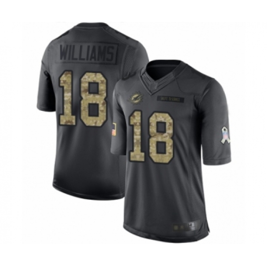 Youth Miami Dolphins 18 Preston Williams Limited Black 2016 Salute to Service Football Jersey