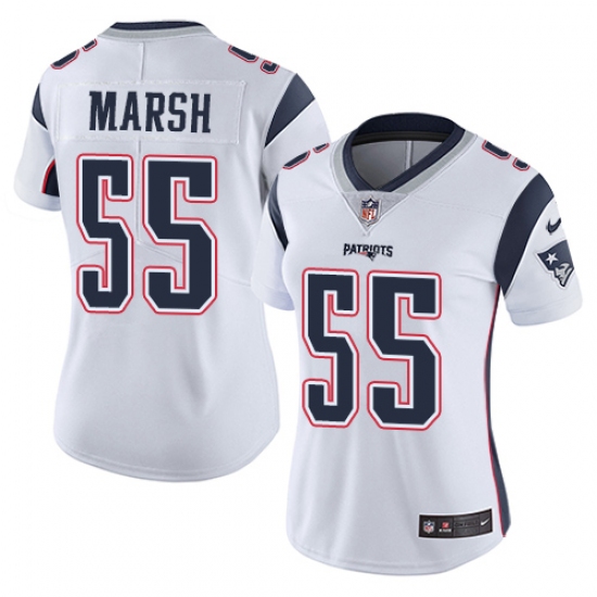 Women's Nike New England Patriots 55 Cassius Marsh White Vapor Untouchable Limited Player NFL Jersey