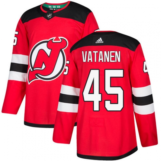Men's Adidas New Jersey Devils 45 Sami Vatanen Premier Red Home NHL Jersey