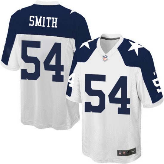 Men's Nike Dallas Cowboys 54 Jaylon Smith Game White Throwback Alternate NFL Jersey