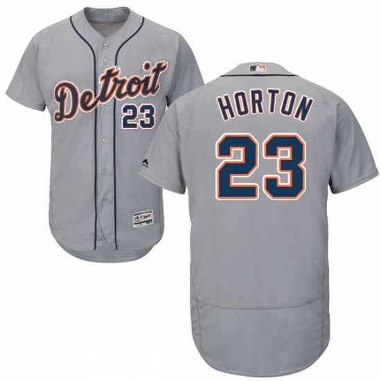 Men's Majestic Detroit Tigers 23 Willie Horton Grey Road Flex Base Authentic Collection MLB Jersey