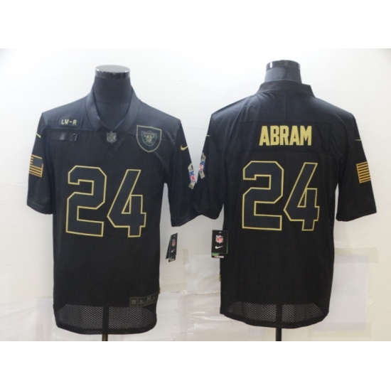 Men's Oakland Raiders 24 Johnathan Abram Black Nike 2020 Salute To Service Limited Jersey
