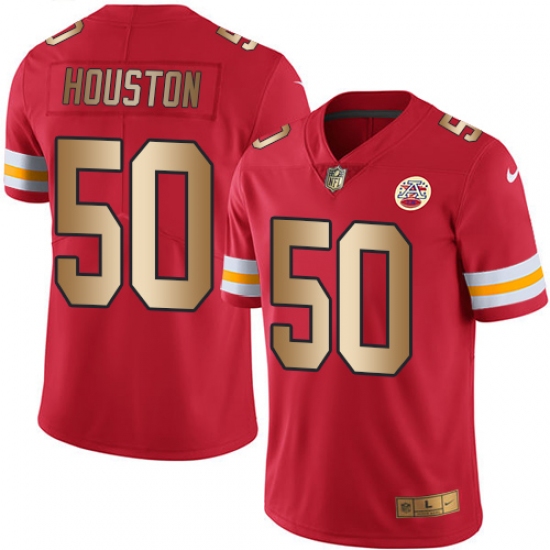 Men's Nike Kansas City Chiefs 50 Justin Houston Limited Red/Gold Rush NFL Jersey
