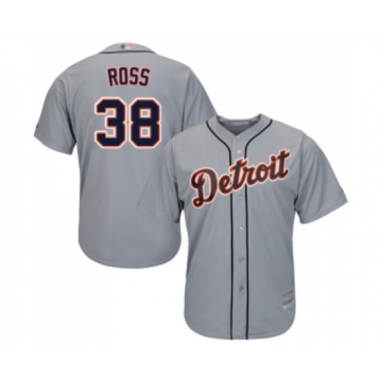 Youth Detroit Tigers 38 Tyson Ross Replica Grey Road Cool Base Baseball Jersey