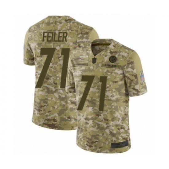 Youth Pittsburgh Steelers 71 Matt Feiler Limited Camo 2018 Salute to Service Football Jersey