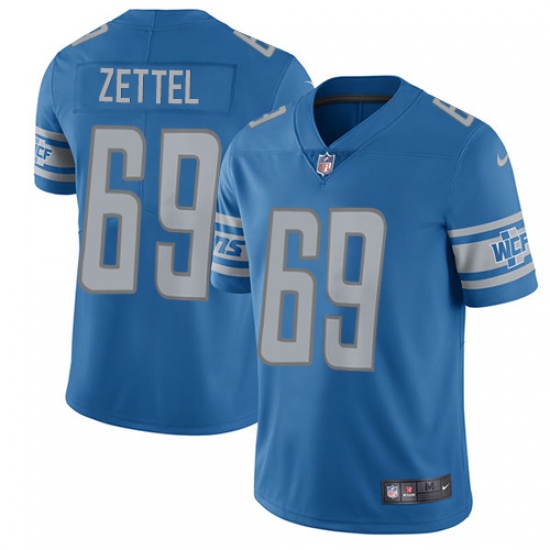Youth Nike Detroit Lions 69 Anthony Zettel Blue Team Color Vapor Untouchable Elite Player NFL Jersey
