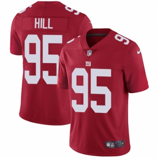 Youth Nike New York Giants 95 B.J. Hill Red Alternate Vapor Untouchable Limited Player NFL Jersey