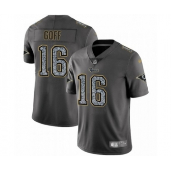 Men's Los Angeles Rams 16 Jared Goff Limited Gray Static Fashion Limited Football Jersey