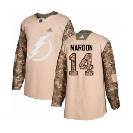 Youth Tampa Bay Lightning 14 Patrick Maroon Authentic Camo Veterans Day Practice Hockey Jersey