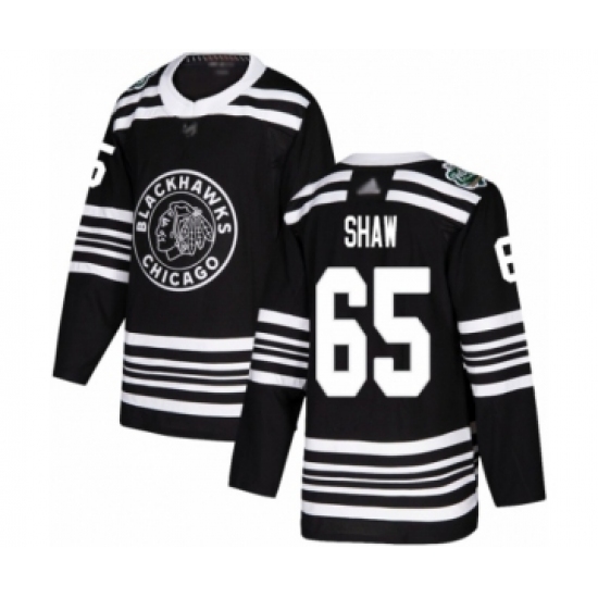 Youth Chicago Blackhawks 65 Andrew Shaw Authentic Black 2019 Winter Classic Hockey Jersey