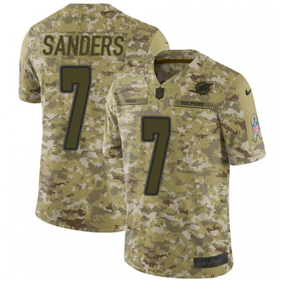 Men's Nike Miami Dolphins 7 Jason Sanders Limited Camo 2018 Salute to Service NFL Jersey