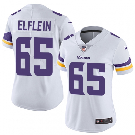Women's Nike Minnesota Vikings 65 Pat Elflein Elite White NFL Jersey