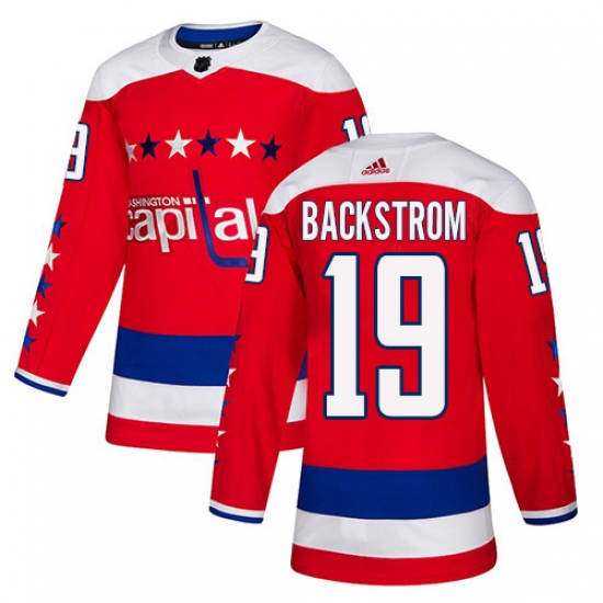 Youth Adidas Washington Capitals 19 Nicklas Backstrom Authentic Red Alternate NHL Jersey