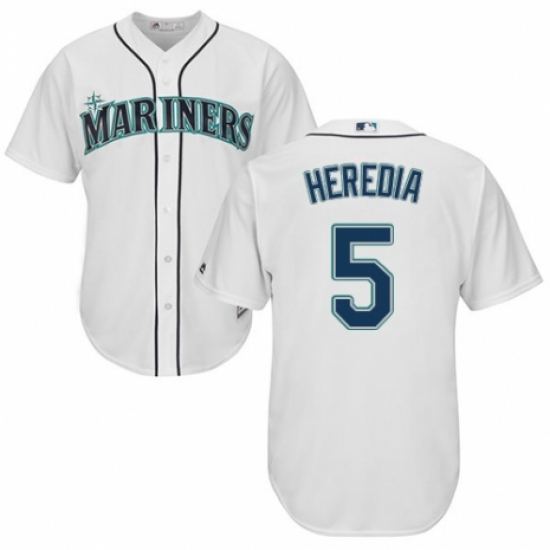 Youth Majestic Seattle Mariners 5 Guillermo Heredia Authentic White Home Cool Base MLB Jersey