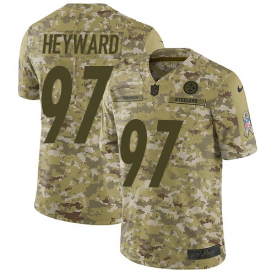 Youth Nike Pittsburgh Steelers 97 Cameron Heyward Limited Camo 2018 Salute to Service NFL Jersey