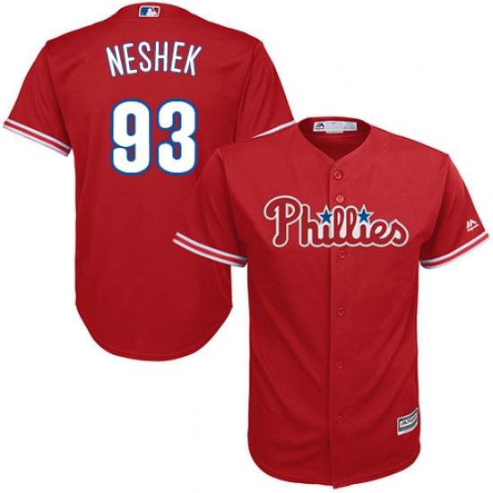Men's Majestic Philadelphia Phillies 93 Pat Neshek Replica Red Alternate Cool Base MLB Jersey