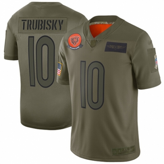 Women's Chicago Bears 10 Mitchell Trubisky Limited Camo 2019 Salute to Service Football Jersey