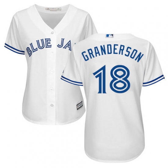 Women's Majestic Toronto Blue Jays 18 Curtis Granderson Replica White Home MLB Jersey