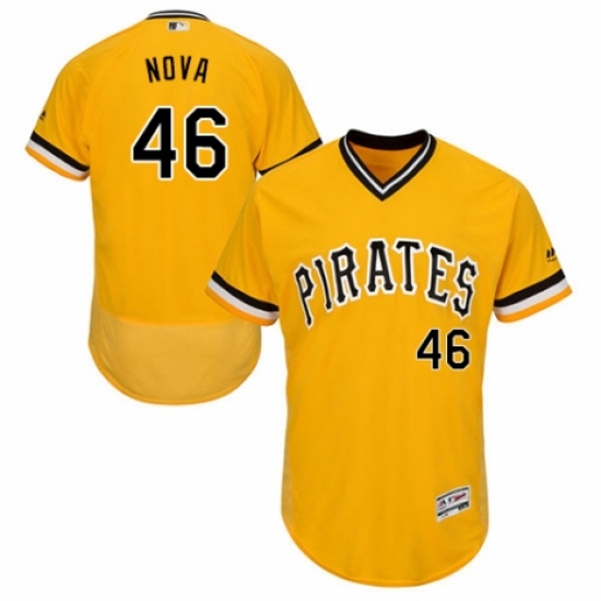 Men's Majestic Pittsburgh Pirates 46 Ivan Nova Gold Alternate Flex Base Authentic Collection MLB Jersey