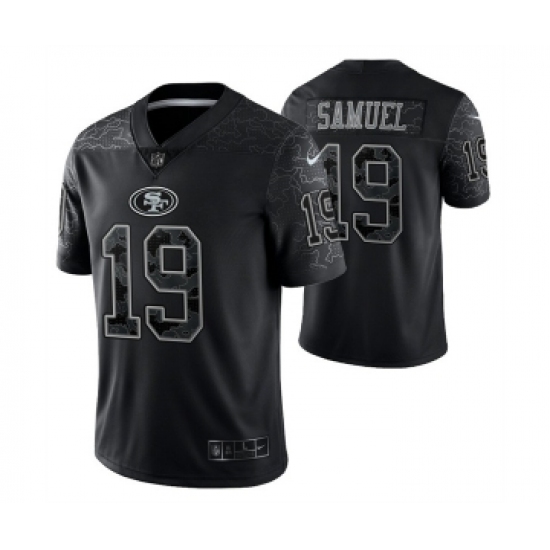 Men's San Francisco 49ers 19 Deebo Samuel Black Reflective Limited Stitched Football Jersey