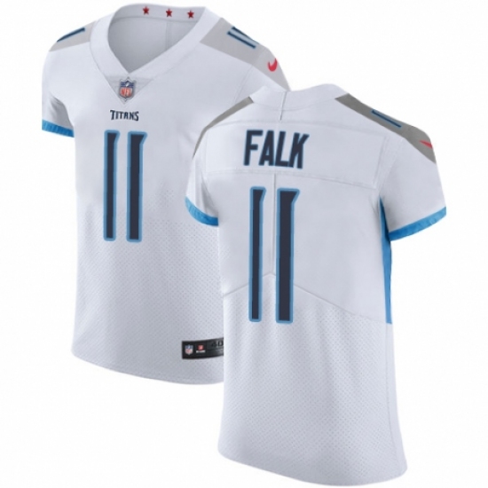 Men's Nike Tennessee Titans 11 Luke Falk White Vapor Untouchable Elite Player NFL Jersey
