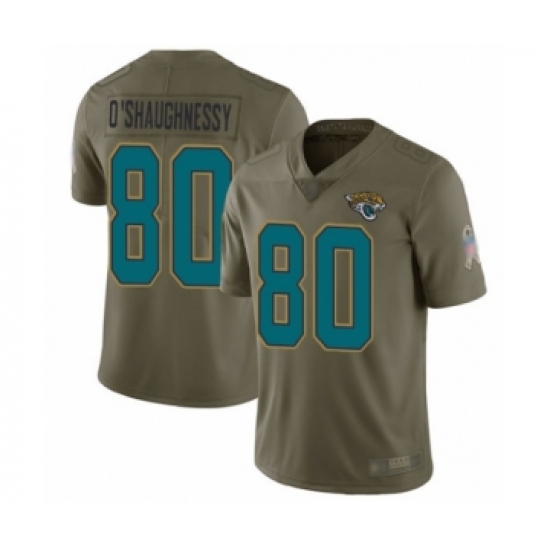 Youth Jacksonville Jaguars 80 James O'Shaughnessy Limited Olive 2017 Salute to Service Football Jersey