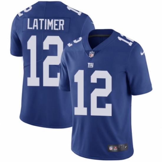 Youth Nike New York Giants 12 Cody Latimer Royal Blue Team Color Vapor Untouchable Elite Player NFL Jersey