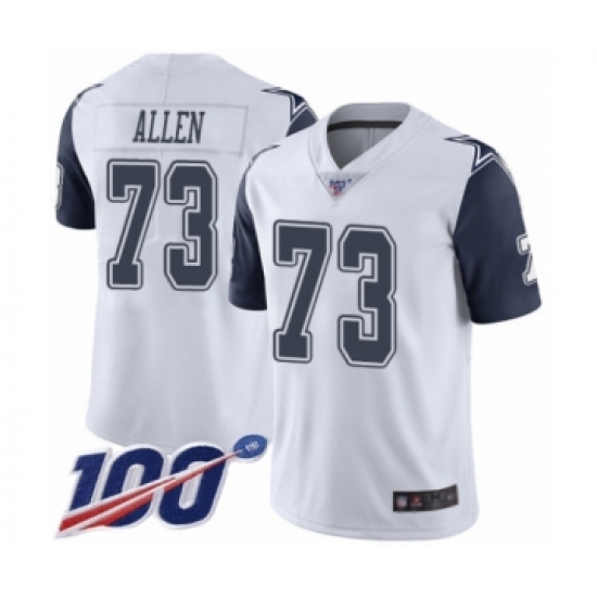 Men's Dallas Cowboys 73 Larry Allen Limited White Rush Vapor Untouchable 100th Season Football Jersey