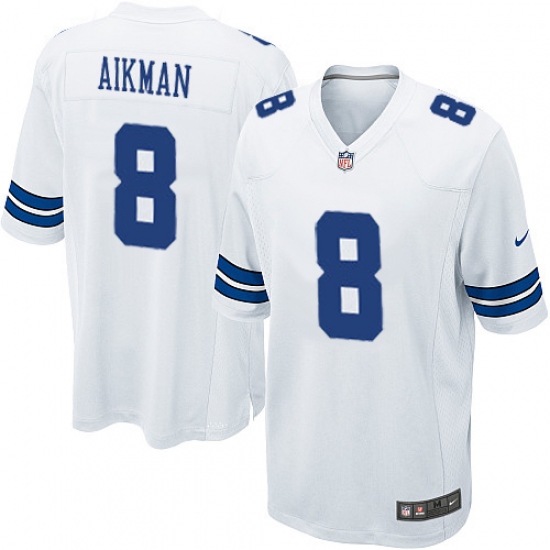 Men's Nike Dallas Cowboys 8 Troy Aikman Game White NFL Jersey