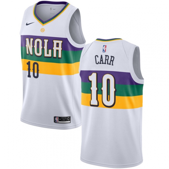 Youth Nike New Orleans Pelicans 10 Tony Carr Swingman White NBA Jersey - City Edition