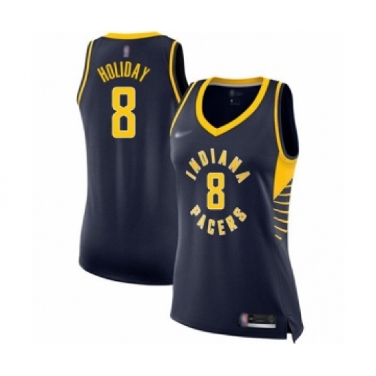 Women's Indiana Pacers 8 Justin Holiday Swingman Navy Blue Basketball Jersey - Icon Edition