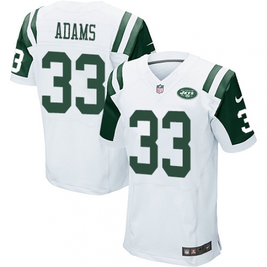Men's Nike New York Jets 33 Jamal Adams Elite White NFL Jersey