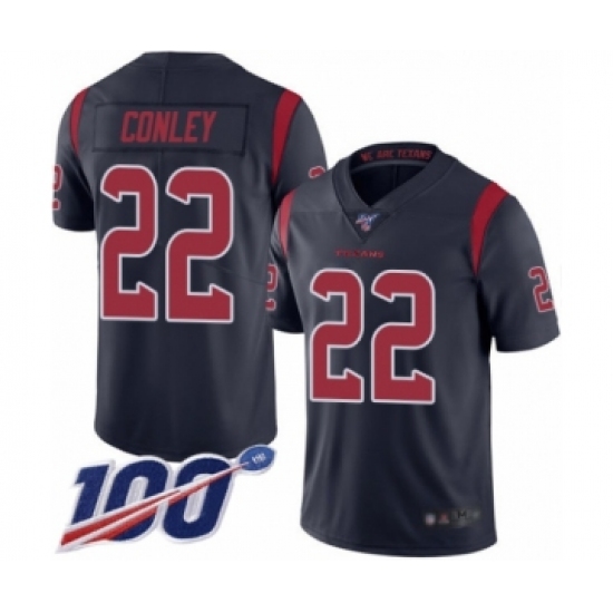 Men's Houston Texans 22 Gareon Conley Limited Navy Blue Rush Vapor Untouchable 100th Season Football Jersey