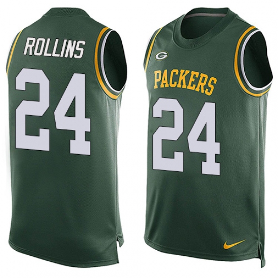 Men's Nike Green Bay Packers 24 Quinten Rollins Limited Green Player Name & Number Tank Top NFL Jersey