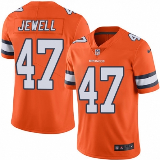 Men's Nike Denver Broncos 47 Josey Jewell Elite Orange Rush Vapor Untouchable NFL Jersey