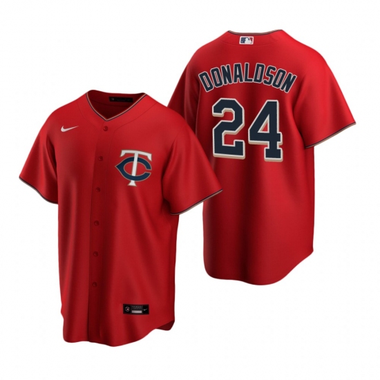 Men's Nike Minnesota Twins 24 Josh Donaldson Red Alternate Stitched Baseball Jersey