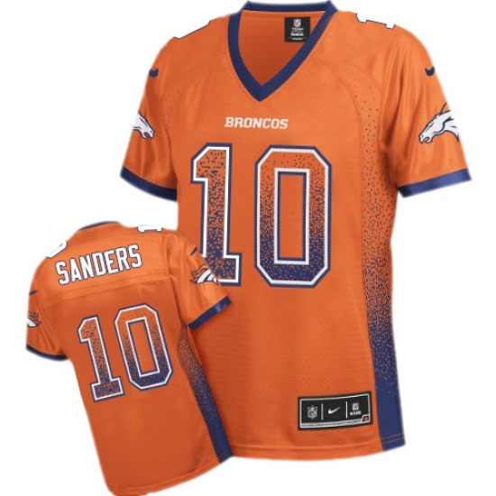 Women's Nike Denver Broncos 10 Emmanuel Sanders Elite Orange Drift Fashion NFL Jersey
