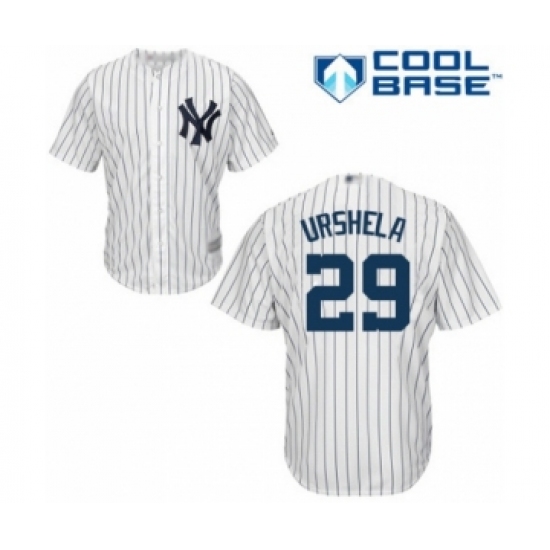 Youth New York Yankees 29 Gio Urshela Authentic White Home Baseball Player Jersey
