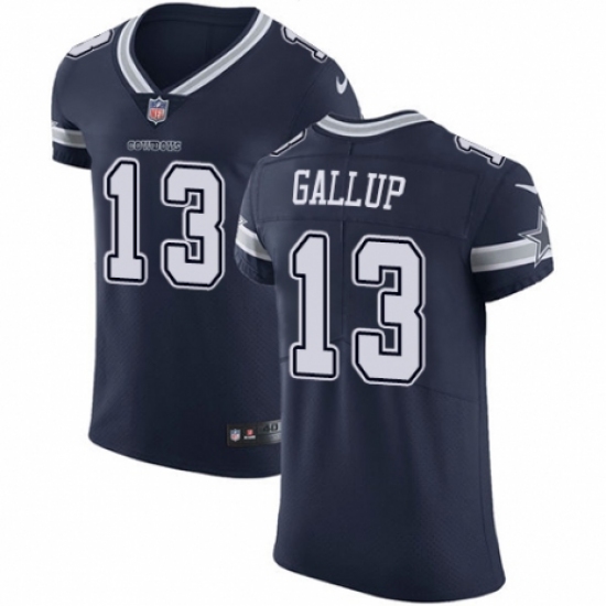 Men's Nike Dallas Cowboys 13 Michael Gallup Navy Blue Team Color Vapor Untouchable Elite Player NFL Jersey
