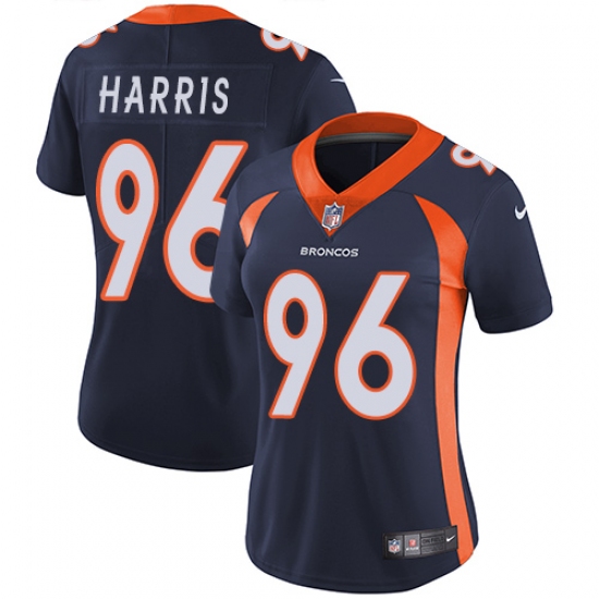 Women's Nike Denver Broncos 96 Shelby Harris Navy Blue Alternate Vapor Untouchable Elite Player NFL Jersey