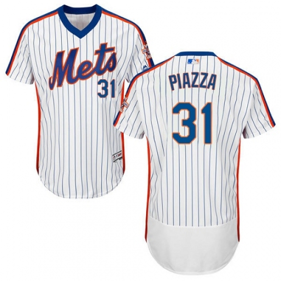 Men's Majestic New York Mets 31 Mike Piazza White Alternate Flex Base Authentic Collection MLB Jersey