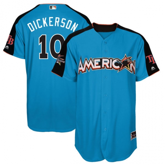 Youth Majestic Tampa Bay Rays 10 Corey Dickerson Authentic Blue American League 2017 MLB All-Star MLB Jersey