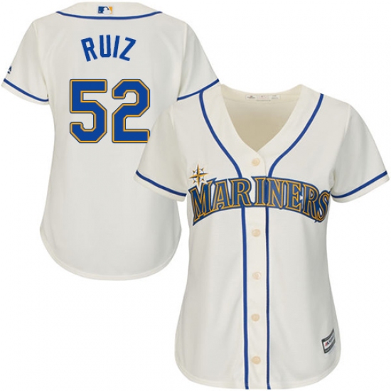 Women's Majestic Seattle Mariners 52 Carlos Ruiz Authentic Cream Alternate Cool Base MLB Jersey