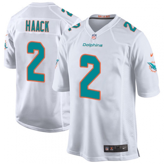 Men's Nike Miami Dolphins 2 Matt Haack Game White NFL Jersey