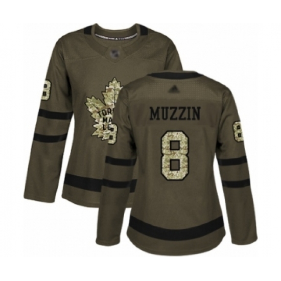 Women's Toronto Maple Leafs 8 Jake Muzzin Authentic Green Salute to Service Hockey Jersey