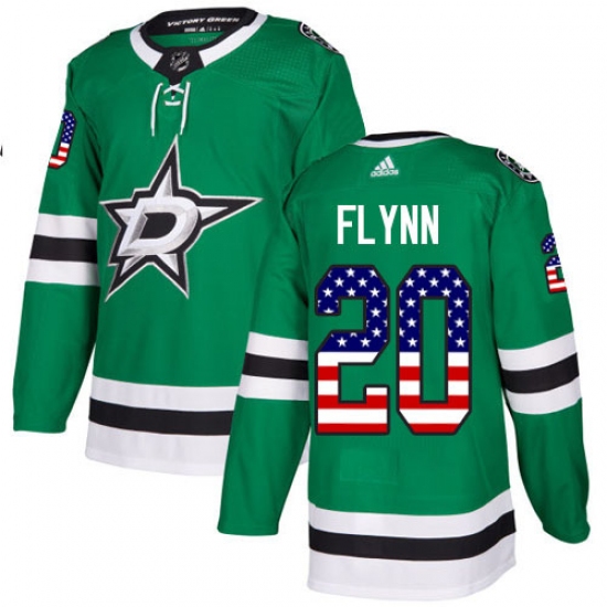 Men's Adidas Dallas Stars 20 Brian Flynn Authentic Green USA Flag Fashion NHL Jersey