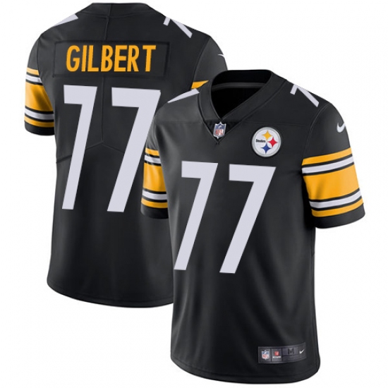 Men's Nike Pittsburgh Steelers 77 Marcus Gilbert Black Team Color Vapor Untouchable Limited Player NFL Jersey
