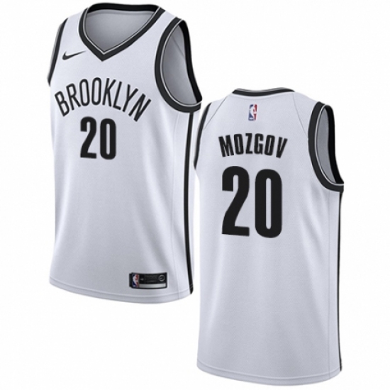 Youth Nike Brooklyn Nets 20 Timofey Mozgov Authentic White NBA Jersey - Association Edition
